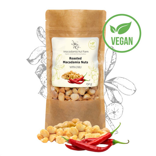 Орехи Макадамия очищенные острые с чили Macadamia Nut Farm