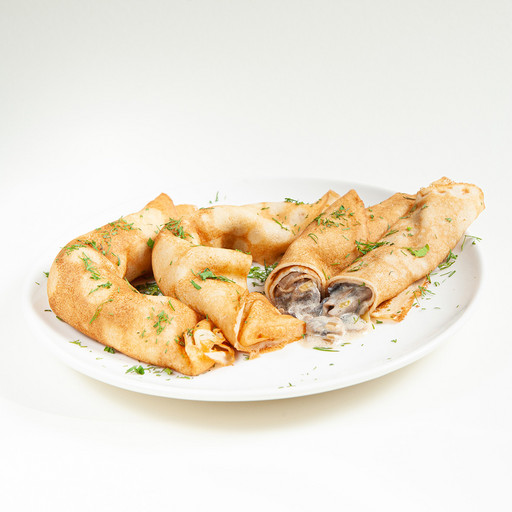 Блины с индейкой и грибами