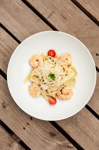 Фетучини с креветкой
