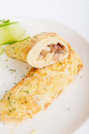 Омлет с курицей и грибами