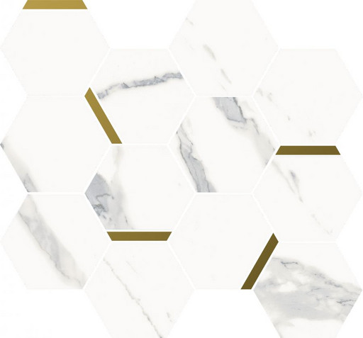 Stellaris Statuario White Mosaico Chic 36.8x26.9