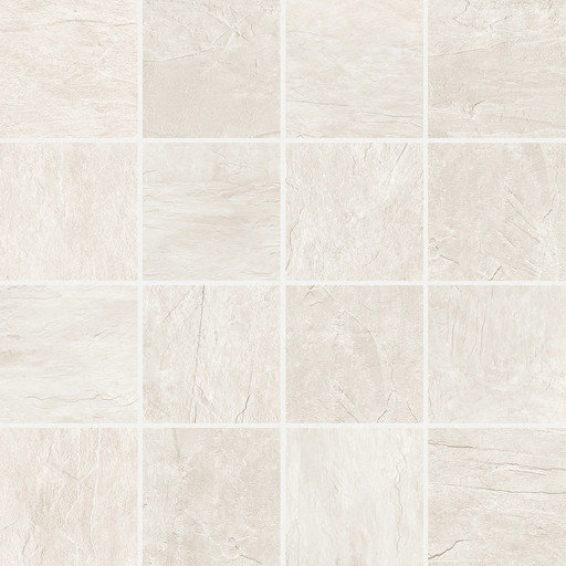 Ardoise Blanc 7.5x7.5 6mm 30x30 Mosaico