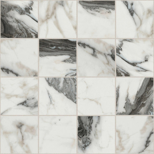 Bijoux Calacatta Altissimo Blanc Glossy 6mm Mosaico 7.5x7.5 30x30