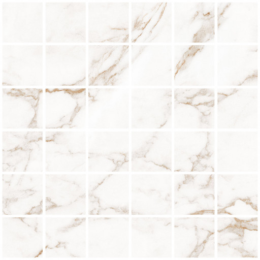 Blanc Statuario Gold Mosaic 55 Soft 30x30