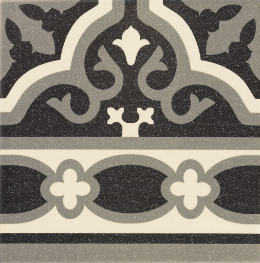 Cenefa Florentine Black 20x20