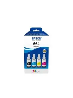 Epson C13T66464A T6646 Набор контейнеров 4 цвета с чернилами для Stylus Photo L100 L110 L120 L130 L132 L200 L210 L300 L350 L355 L550 L555 L566 yellow оригинал ресурс 4*70ml