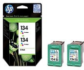 HP C9505HE №134 = 2шт * C9363HE картридж(2шт)для DJ5743 6543 PhS325 375 8153 color оригинал ресурс 2x560 страниц