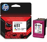 HP C2P11AE №651 картридж для DJ Advantage 5575 5645 OJ 252 202 tri-color оригинал ресурс 300 страниц