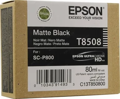 Epson C13T850800 T8508 картридж для SureColor SC-P800 80ml matte black оригинал