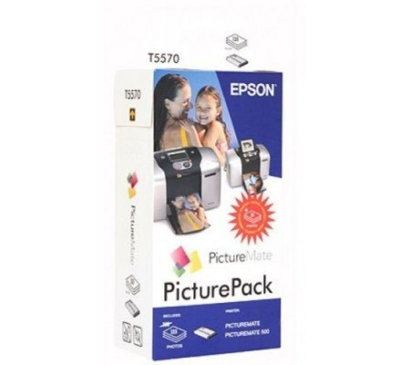 Epson C13T557040BD T5570BD картриджC13T55709G+фотобумага135листов для PictureMate PictureMate500 color оригинал ресурс фото 135 страниц