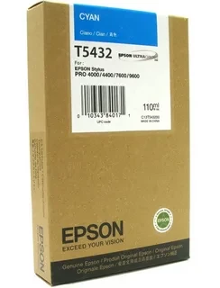 Epson C13T543200 T5432 картридж для Stylus Pro 4000 4400 7600 9600 110ml cyan оригинал