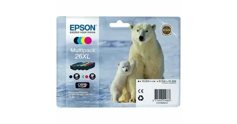 Epson C13T26364010 №26XL T2636XL набор картриджей(4шт)для XP-600 605 700 800 MultiPack(B,C,Y,M)оригинал ресурс black12,2ml 500+col3x9,7ml 700 страниц