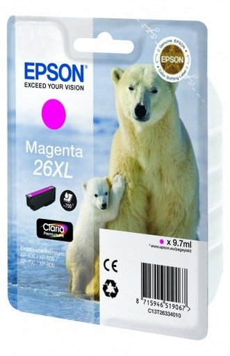 Epson C13T26334010 №26XL картридж для XP-600 605 700 800 magenta оригинал ресурс 700 страниц