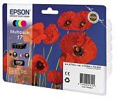 Epson C13T17064A10 №17 набор картриджей(4шт)Multipack для Expression Home XP-33 103 203 207 303 306 403 406 B Y C M оригинал ресурс 4,7ml+3x3,2ml=14,3ml 130+3x150 страниц