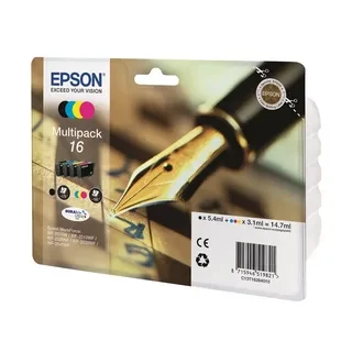 Epson C13T16264010 №16 T1626 набор картриджей(4шт)для WorkForce WF-2010 2510 2520 2530 2540 2630 2650 2660 CMYK оригинал ресурс 14,7ml 165*3+175 страниц