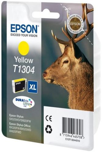 Epson C13T13044010 C13T13034012 T1304 XL картридж для Stylus SX525WD SX535WD SX620FW St Office B42WD BX320FW BX625FWD BX635FWD WF-7015 7515 7525 yellow оригинал ресурс 10,1ml 765 страниц