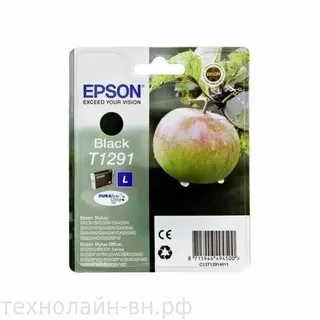 Epson C13T12914011 T1291 C13T12914010 картридж для Stylus SX420 425 525WD B42WD BX320FW BX625WFD BX305F black оригинал ресурс 400 страниц