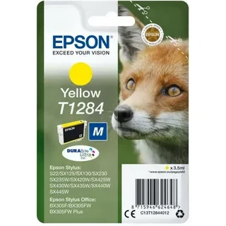 Epson C13T12844010 C13T12844011 T1284 картридж для S22 SX125 SX420W SX425 BX305F yellow оригинал ресурс 3,5ml 255 страниц