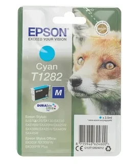 Epson C13T12824010 C13T12824011 T1282 картридж для S22 SX125 SX420W SX425 BX305F cyan оригинал ресурс 3,5ml 265 страниц