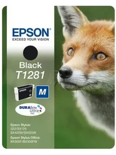 Epson C13T12814010 C13T12814011 T1281 картридж для S22 SX125 SX420W SX425 BX305F black оригинал ресурс 5,9ml 185-270 страниц