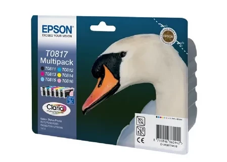 Epson C13T11174A10 C13T08174A10 T0817 Набор картриджей(6шт)MultiPack R270 290 295 390 T50 59 RX590 610 615 690 TX650 659 700 710 800 1410 оригинал ресурс 410black 680-1560color страниц