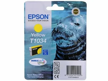 Epson C13T10344A10 T1034 картридж для T30 T40W TX550W TX600FW yellow оригинал ресурс 750 страниц