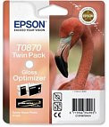 Epson C13T08704010 T0870 картридж(2шт)для Stylus Photo R1900 gloss optimizer оригинал ресурс 2*1160 страниц