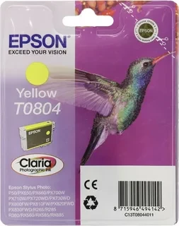 Epson C13T08044010 T0804 C13T08044011 C13T08044021 картридж для Stylus Photo P50 PX660 PX720WD PX820FWD yellow оригинал ресурс 930 страниц