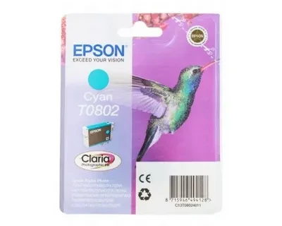 Epson C13T08024010 T0802 C13T08024011 C13T08024021 картридж для Stylus Photo P50 PX660 PX720WD PX820FWD cyan оригинал ресурс 930 страниц