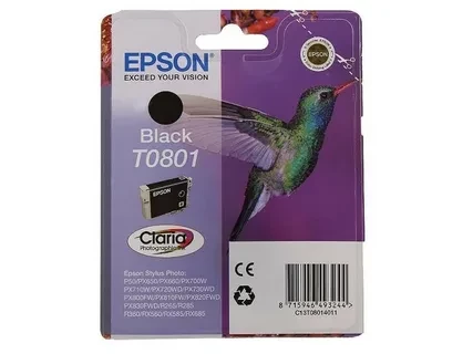 Epson C13T08014010 T0801 C13T08014011 C13T08014021 картридж для Stylus Photo P50 PX660 PX720WD PX820FWD black оригинал ресурс 330 страниц