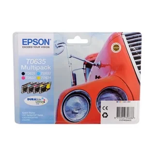 Epson C13T06354A10 T0635 картридж для Stylus C67 C87 CX3700 4100 4700 black+cyan+magenta+yellow оригинал ресурс 250 страниц