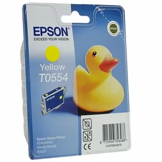 Epson C13T05544010 T0554 картридж для Stylus Photo RX400 420 425 520 540 R240 R245 оригинал ресурс 8ml 290 страниц yellow