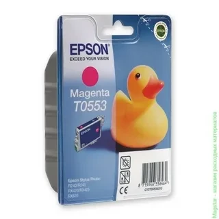 Epson C13T05534010 T0553 картридж для Stylus Photo RX400 420 425 520 540 R240 R245 оригинал ресурс 8ml 290 страниц magenta