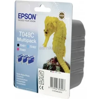 Epson C13T048C4010 T048C картриджи для Stylus Photo R200 300 RX500 600 набор 3в1=Bk+C+M оригинал ресурс 1490 страниц