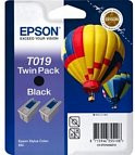 Epson C13T01940210 T019 картридж(2шт)Twin Pack для Stylus Color 880 оригинал ресурс 24ml 630 страниц black