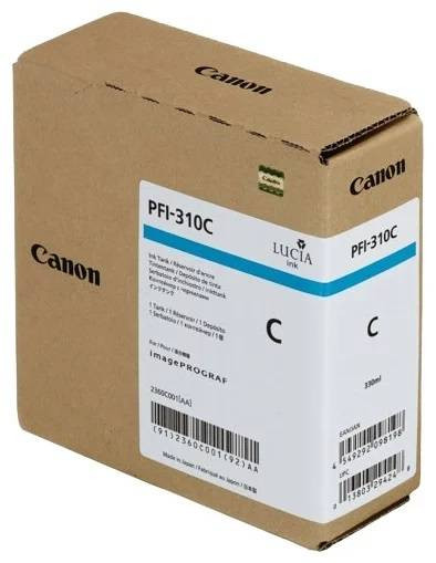 Canon PFI-310C 2360C001 Картридж CANON голубой для imagePROGRAF TX-2000, TX-3000, TX-4000 (330мл.) оригинал