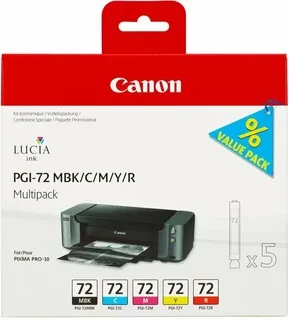 Canon PGI-72 MBK C M Y R 6402B009 комплект картриджей(5шт) MultiPack для PIXMA PRO-10 MBK C M Y R оригинал