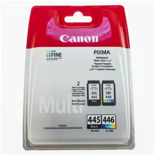 Canon PG-445+CL-446 8283B004 набор картриджей MultiPack для PIXMA MG2400 2440 2500 2540 2545 2940 2945 3040 iP2840 2845 black+color оригинал ресурс 8ml+8ml 180+180 страниц