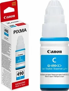 Canon GI-490C 0664C001 картридж(чернила)для PIXMA G1400 G2400 G3400 cyan оригинал ресурс 70ml 7000 страниц