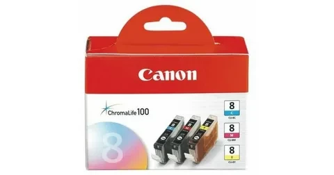 Canon CLI-8 CMY 0621B029 набор картриджей(3шт)Multipack для PIXMA MP800 MP500 iP6600D iP5200 iP5200R iP4200 3 цвета C,M,Y оригинал ресурс 3х13ml 3x490 страниц