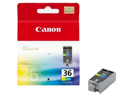 Canon CLI-36 1511B002 картридж для US-рынка для PIXMA iP100 110 260mini CLBP400 460 Tri-Color оригинал ресурс 12ml 109 страниц