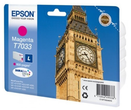 Epson C13T70334010 T7033 картридж для WP 4000 4500 magenta оригинал ресурс 9,6ml 800 страниц