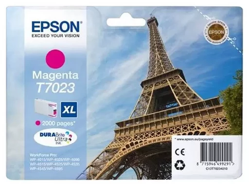 Epson C13T70234010 T7023 XL картридж для WorkForce Pro WP-4015 4025 4095 4515 4525 4535 4545 4595 magenta оригинал ресурс 21,3 2000 страниц