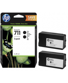 HP P2V31A №711 двойная упаковка (CZ133A * 2 шт) для принтеров HP Designjet T120.T520, черный, (2*80мл) оригинал