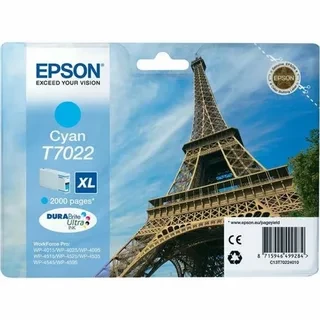 Epson C13T70224010 T7022 XL картридж для WorkForce Pro WP-4015 4025 4095 4515 4525 4535 4545 4595 cyan оригинал ресурс 21,3 2000 страниц